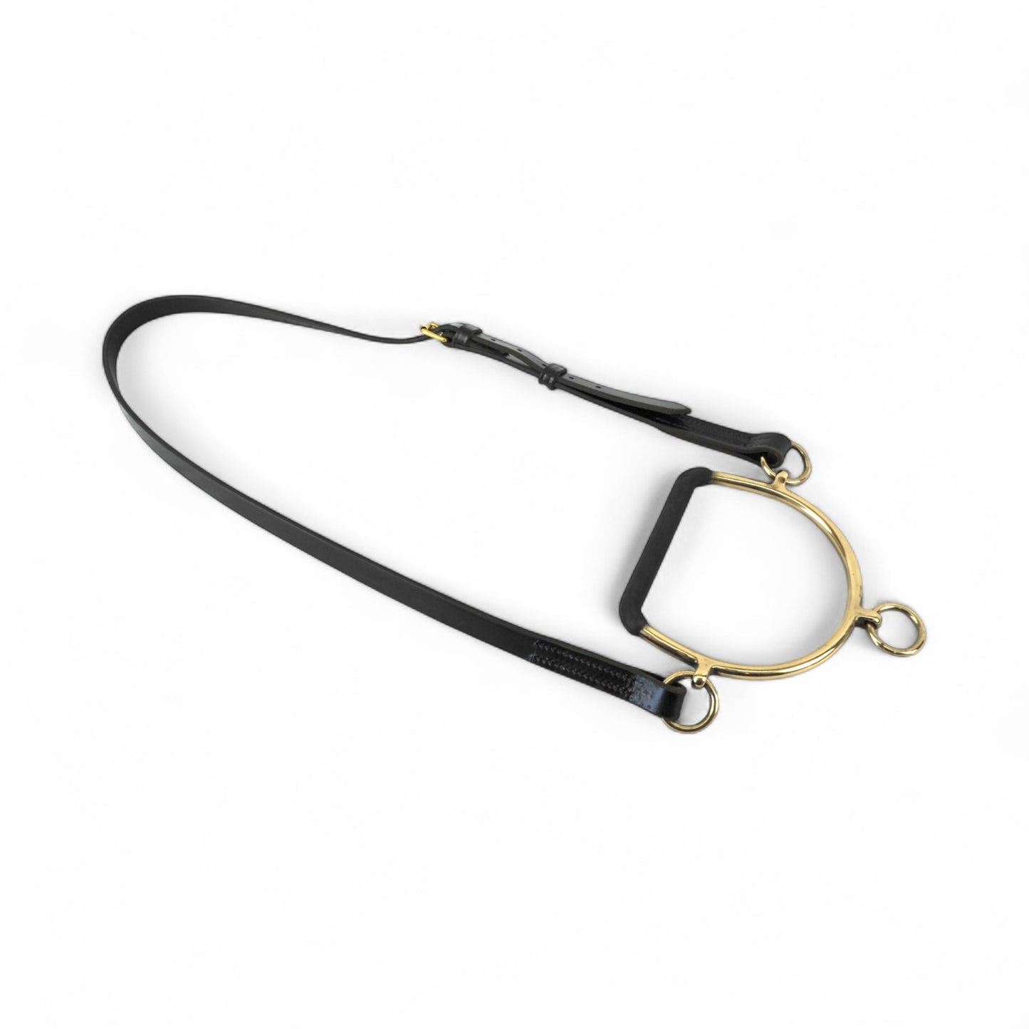 Leather Chifney with brass rubber bit